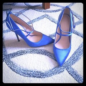 Jewel Tone Blue Zara Strappy Heels